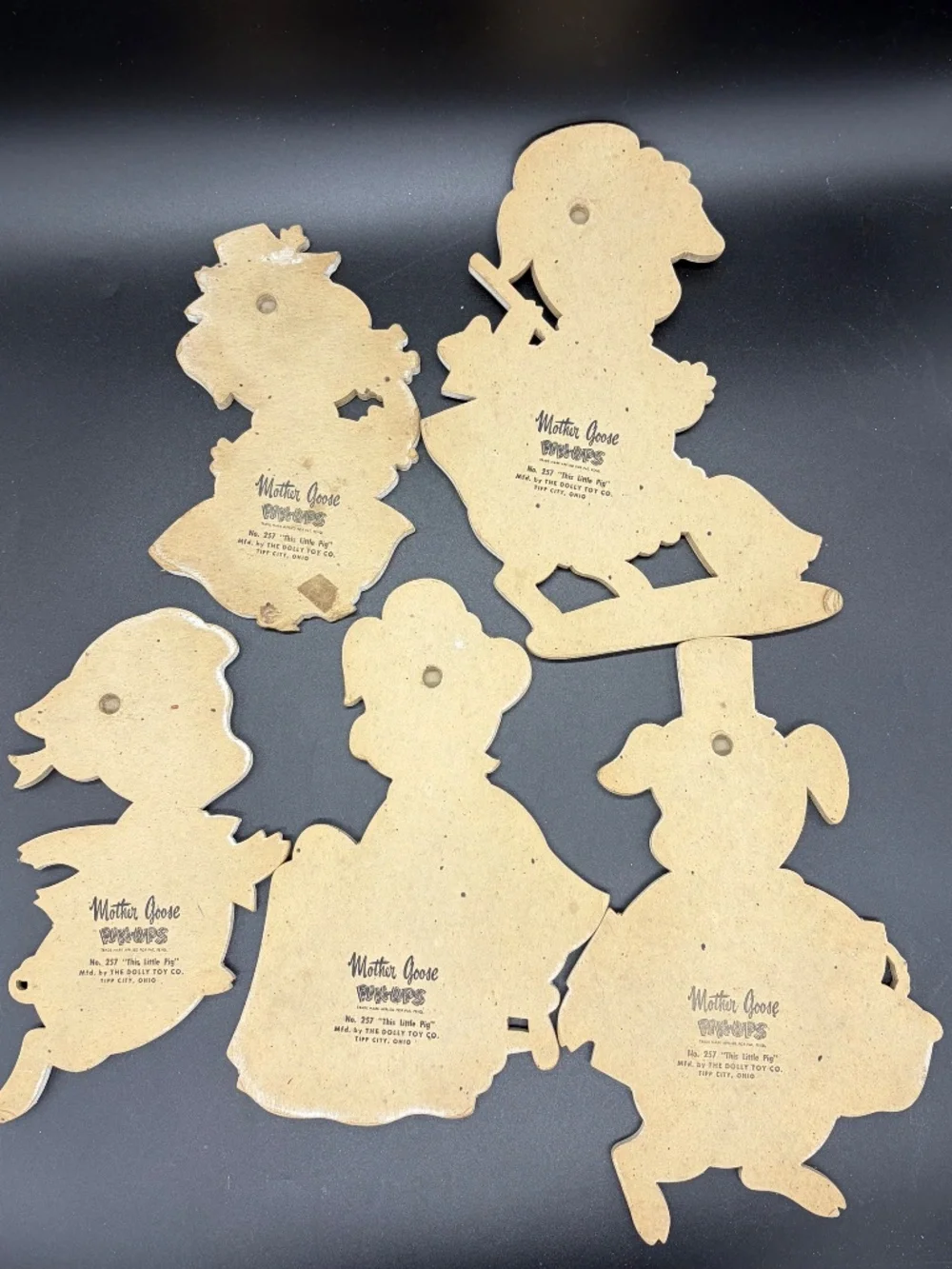 1951 Dolly Toy Co This Little Pig Nursery Wall Plaques Set of 5